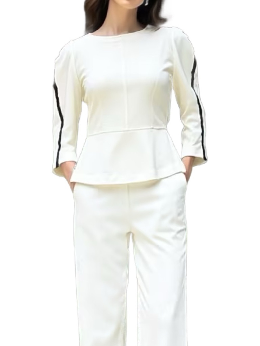 Femme De Carriere Off White Top with Peplum Detail Size EU 30